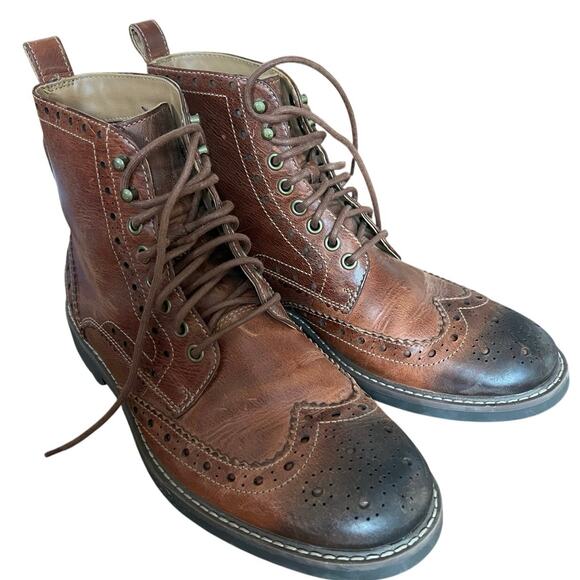 Clarks Montacute Lord Brogue Chukka Boots Mens 9.5M Brown Leather Wingtip main image 7